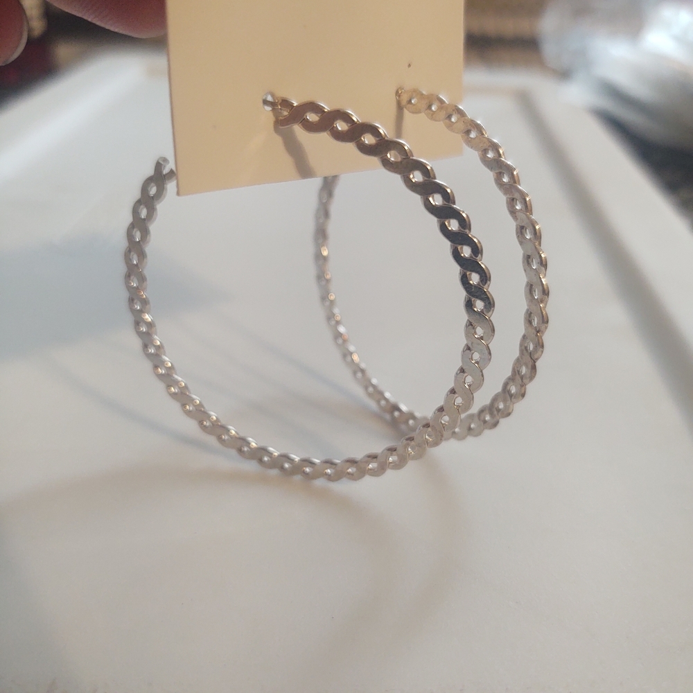 Silver hoop earrings